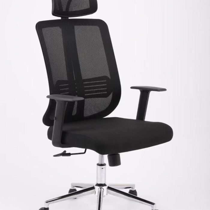FLBT High-Back Ergonomic Mesh Office Chair – Adjustable Armrests | Swivel Base | Black